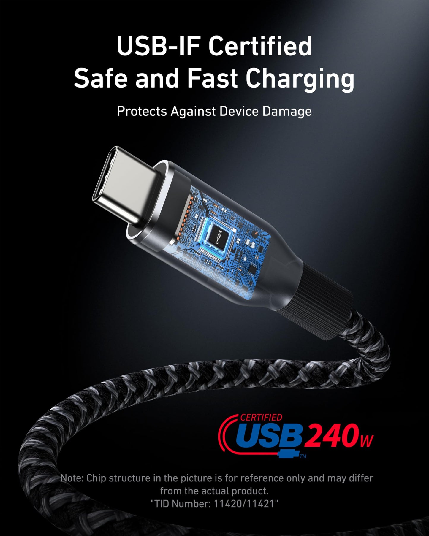 Anker Prime Charger (250W, 6 Ports, GaNPrime) with USB-C to USB-C Cable (240W)