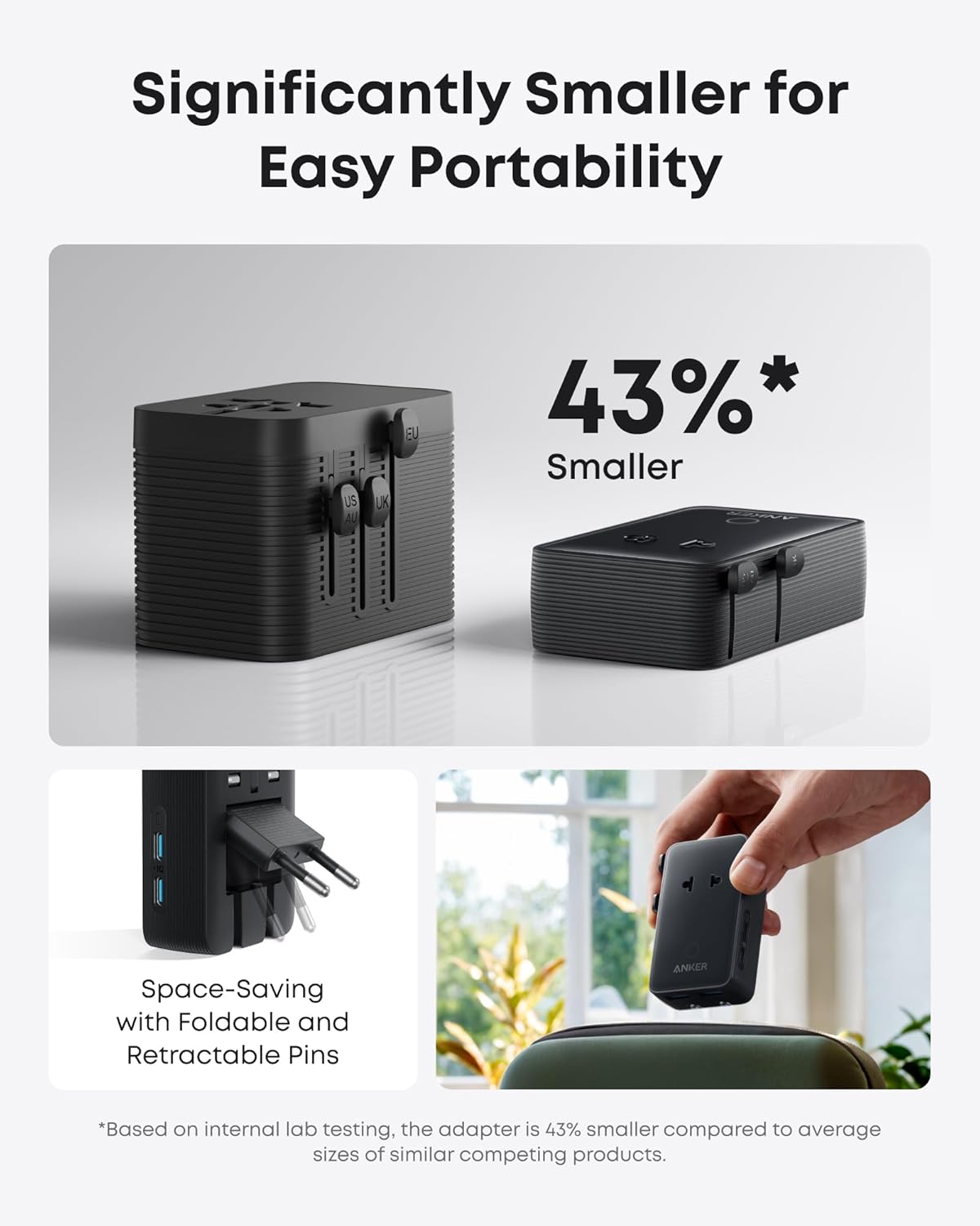 Anker Laptop Charger (140W, 4-Port, PD 3.1) with USB-C Cable and Anker Nano Travel Adapter (5-in-1, 20W, 1-Pack)
