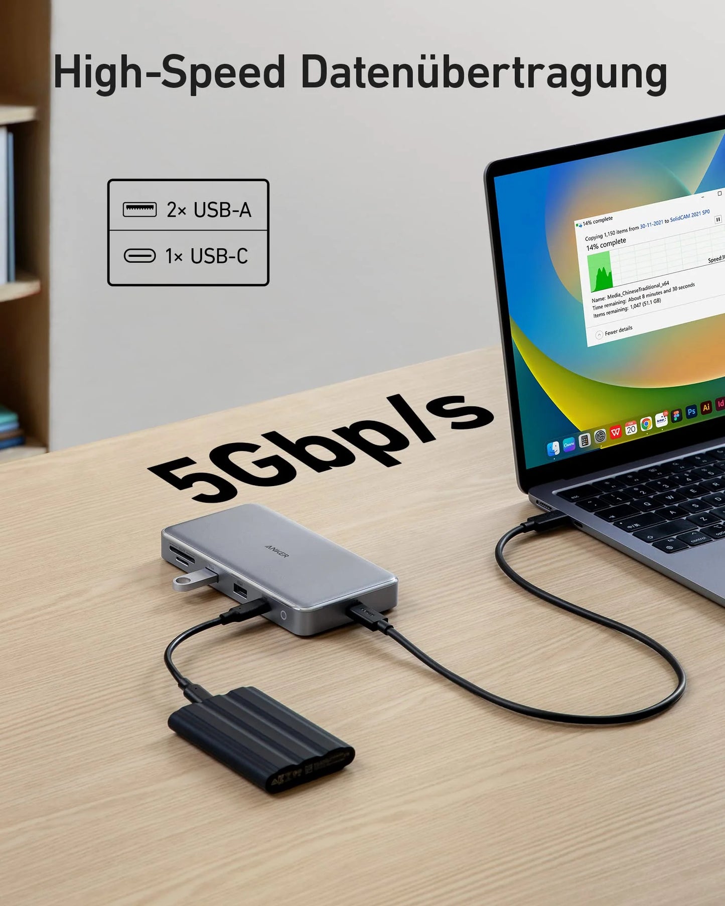 Anker <b>563</b> USB-C Hub (10-in-1, Dual 4K HDMI, for MacBook)