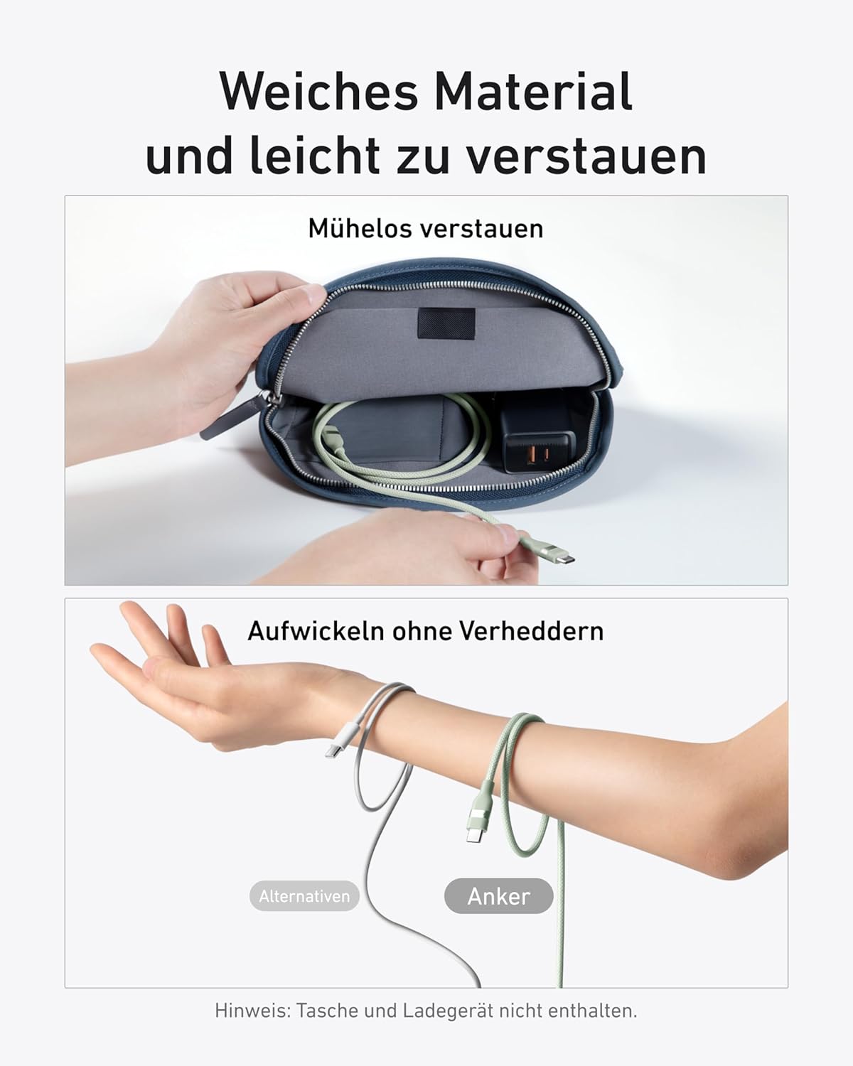 Kabel Anker USB-C do USB-C (240 W, pleciony z recyklingu)