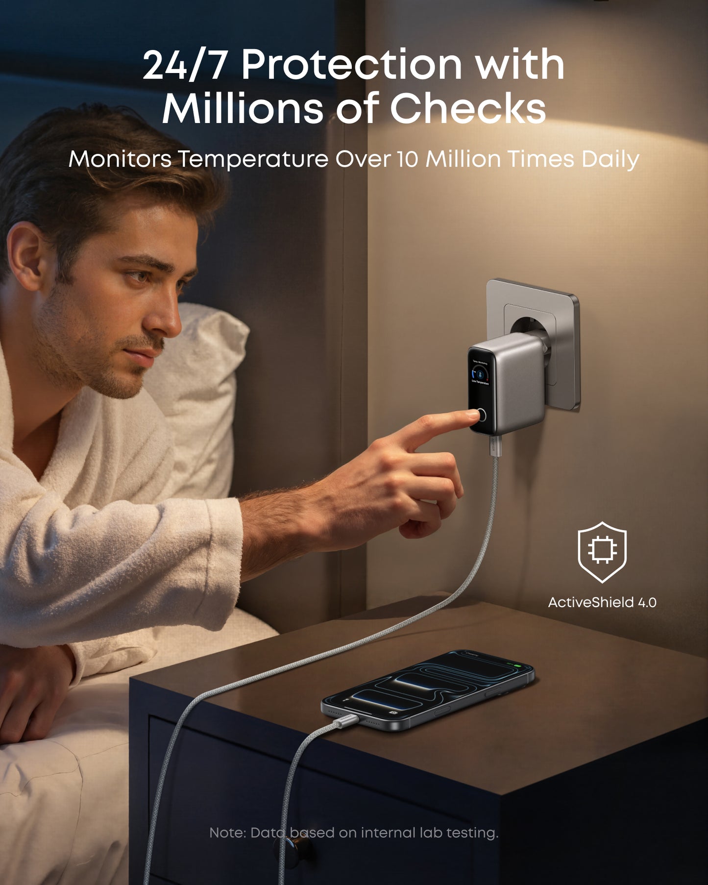 Anker Charger (100W, 3 Ports, Smart Display)