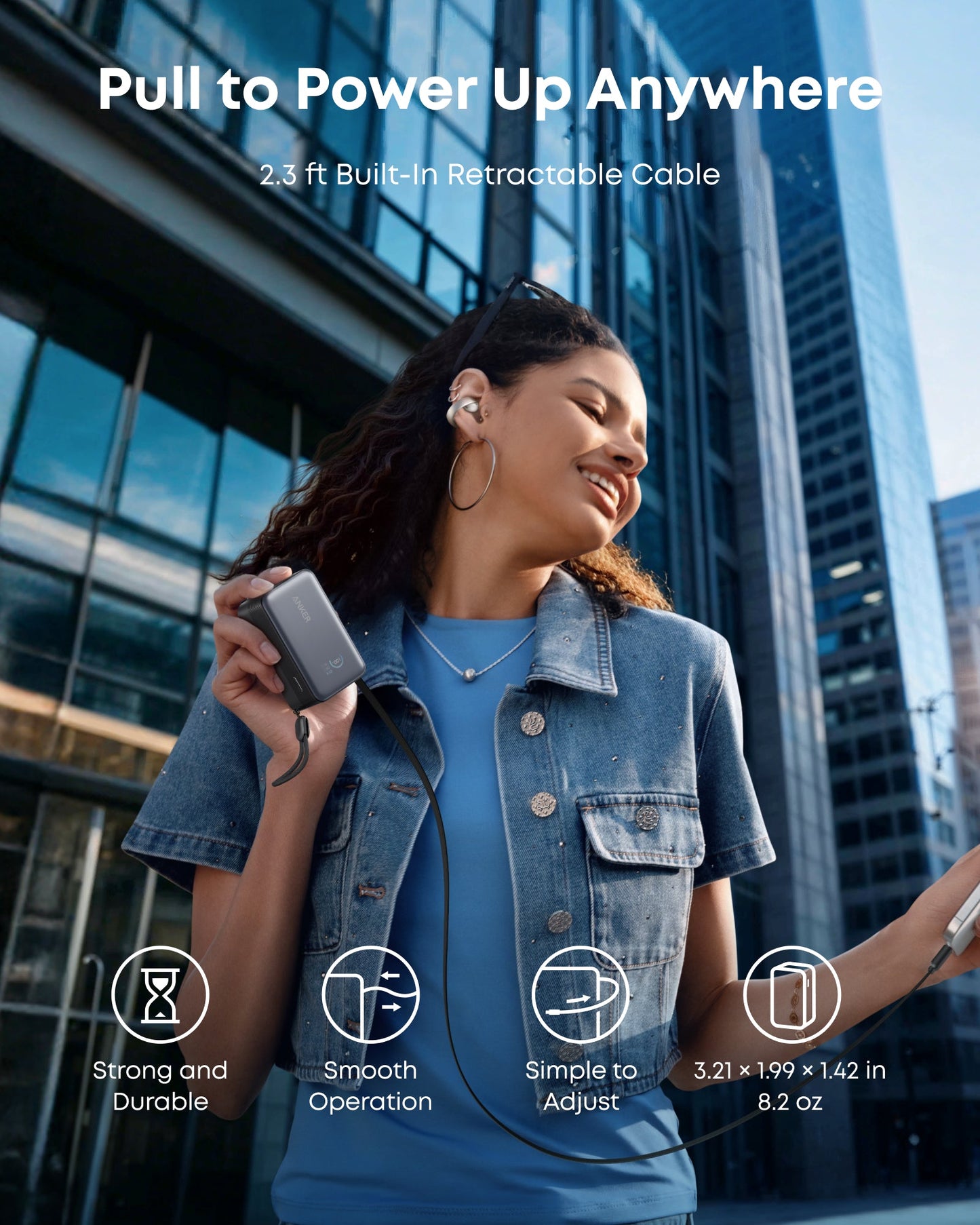 Anker Nano Power Bank (10K, 45W, Built-In Retractable USB-C Cable)