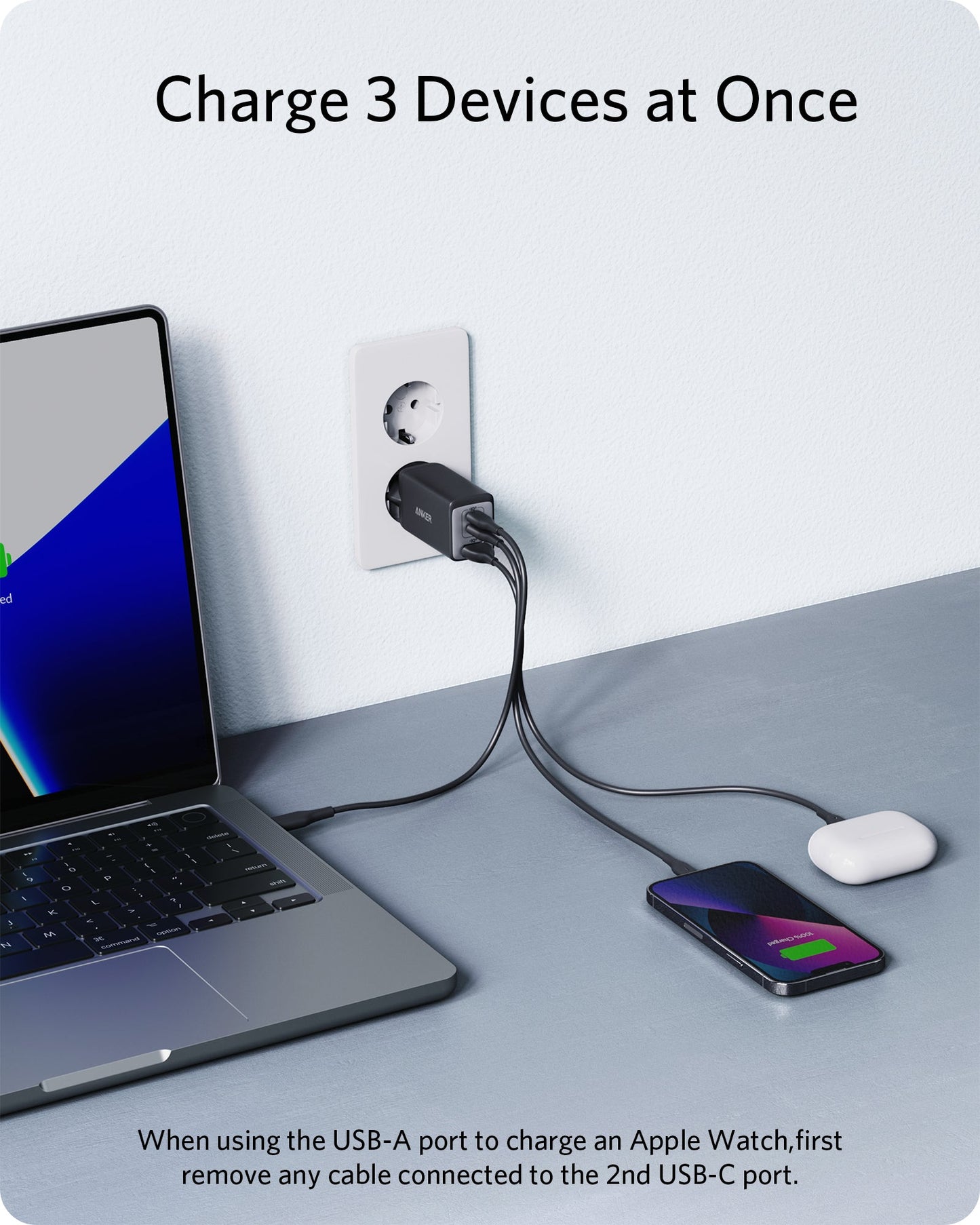 Ładowarka Anker 735 (Nano II 65 W) i Kabel Anker USB-C do USB-C (240 W, pleciony z materiałów pochodzących z recyklingu)