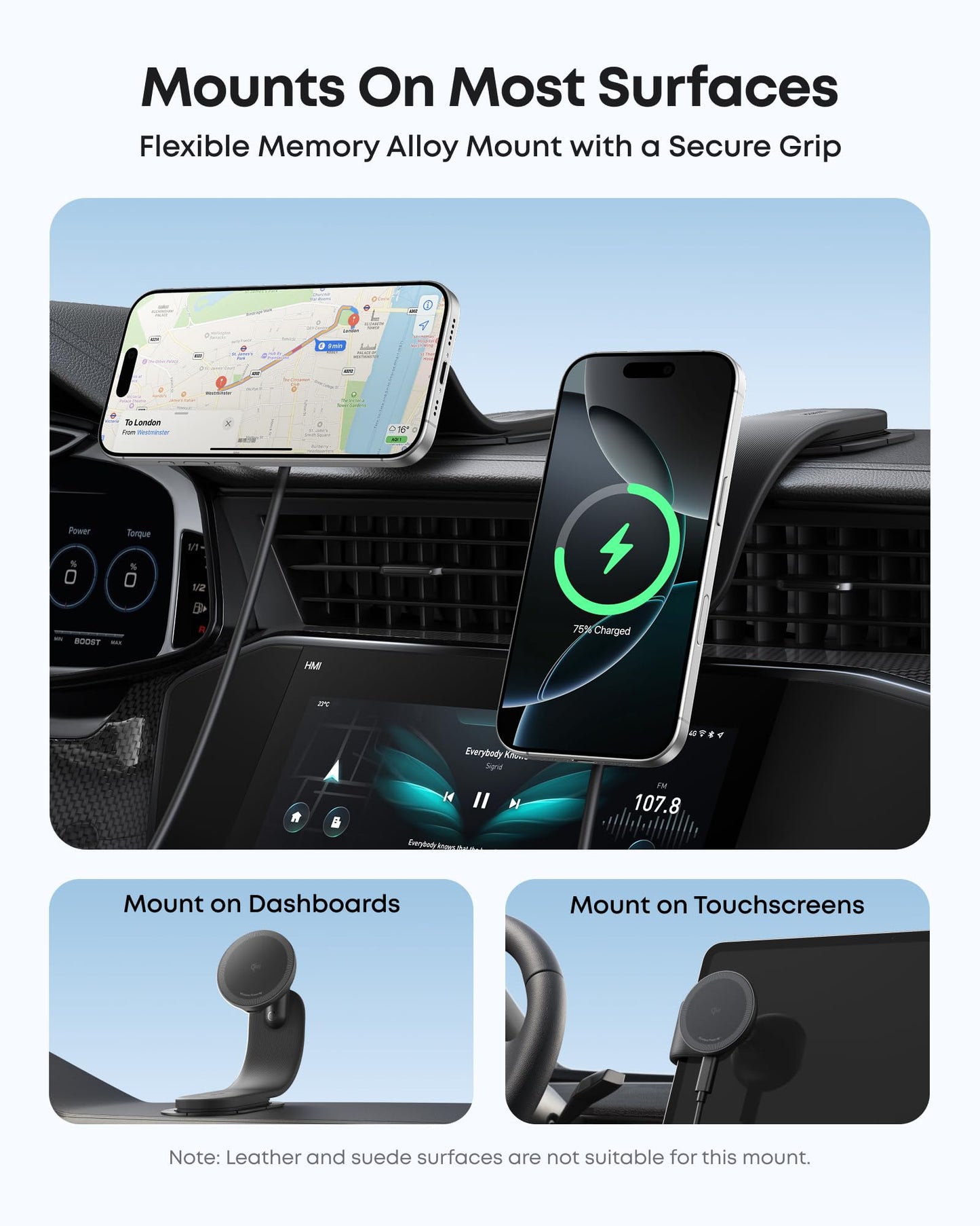 Anker Nano Wireless Car Charger (Magnetic, Detachable Pad)