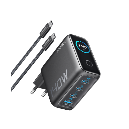 Anker Laptop Charger (140W, 4-Port, PD 3.1) with USB-C Cable