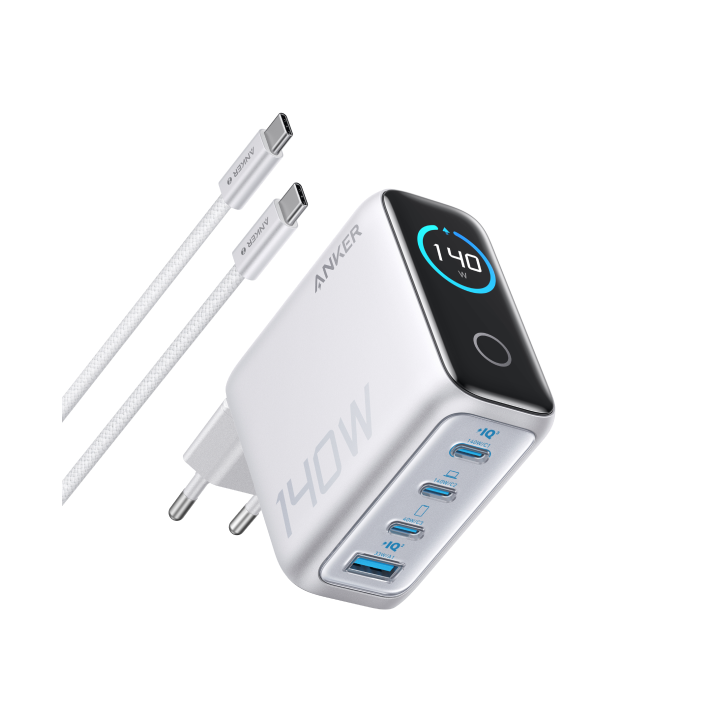 Anker Laptop Charger (140W, 4-Port, PD 3.1) with USB-C Cable