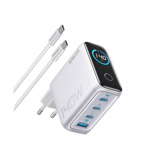 Anker Laptop Ładowarka (140 W, 4 porty, PD 3.1) z kablem USB-C