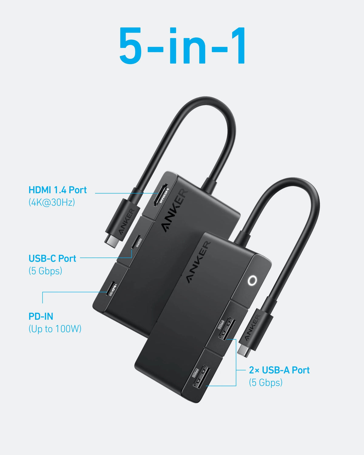 Anker &lt;b&gt;332&lt;/b&gt; USB-C Hub (5-in-1)