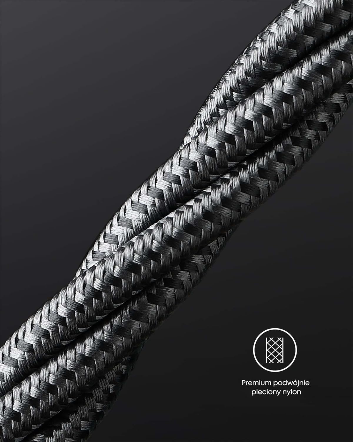 USB-C to USB-C Cable (6ft, Braided, 100W) Black