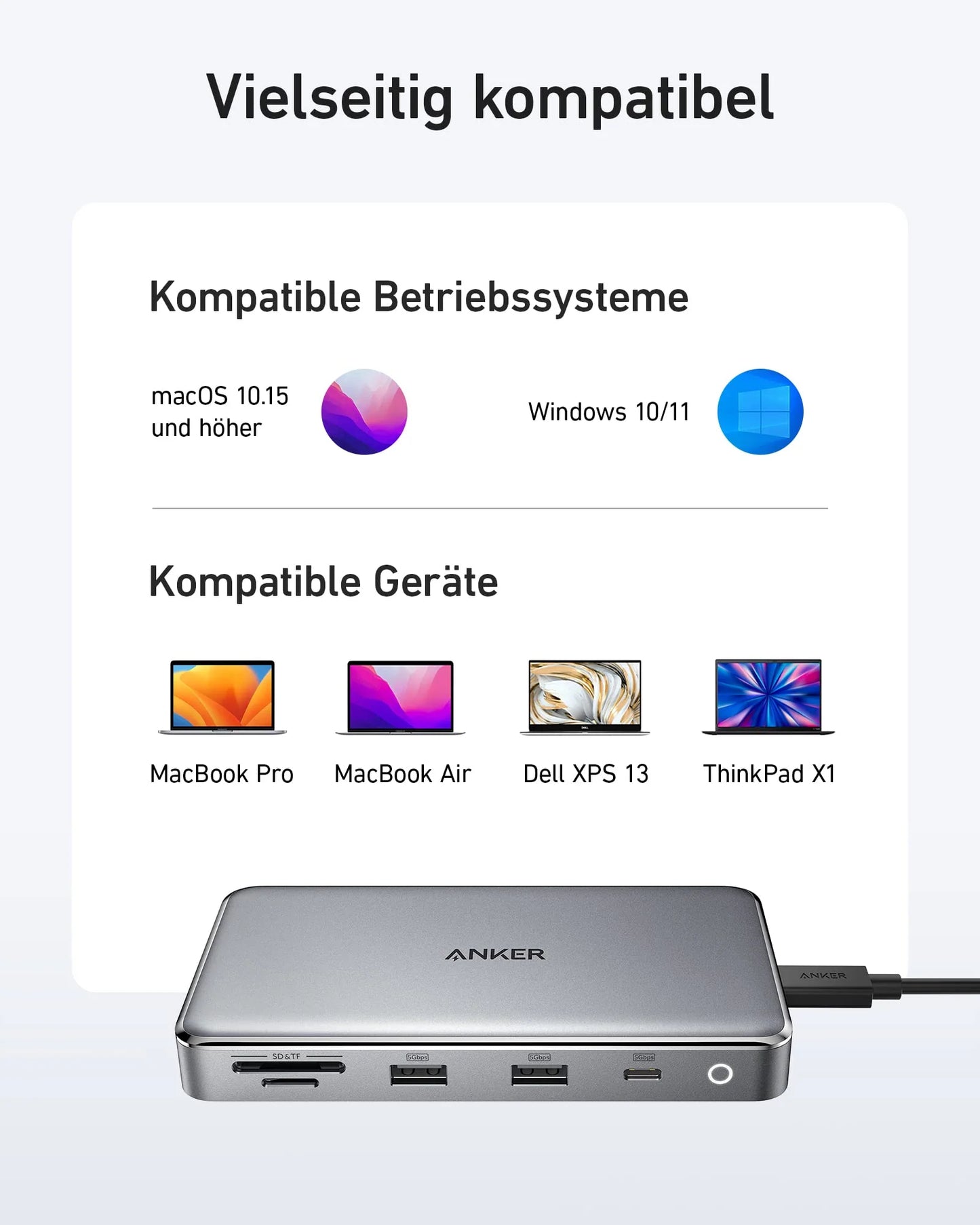 Anker <b>563</b> USB-C Hub (10-in-1, Dual 4K HDMI, for MacBook)