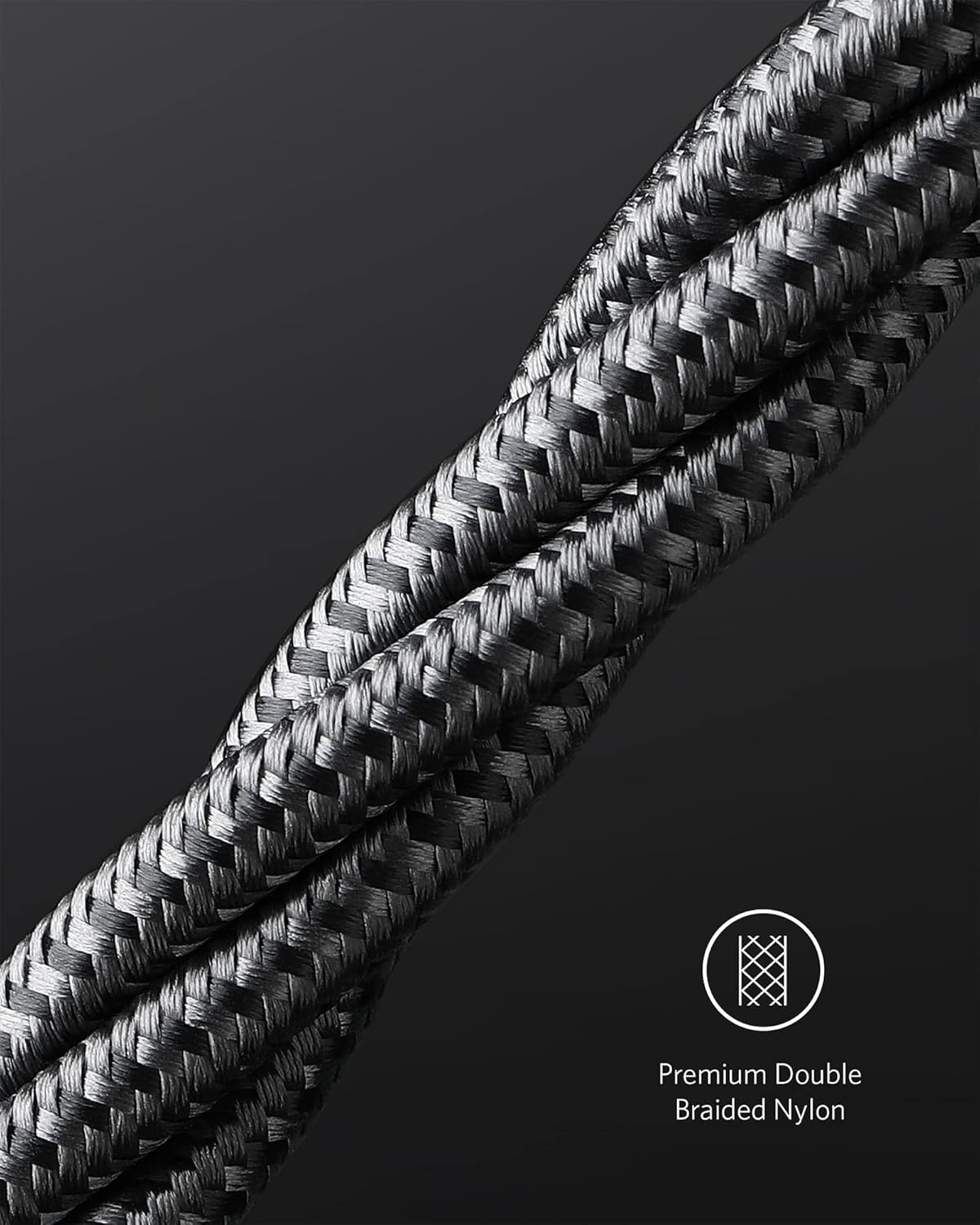 USB-C to USB-C Cable (6ft, Braided, 100W) 2Pack Black