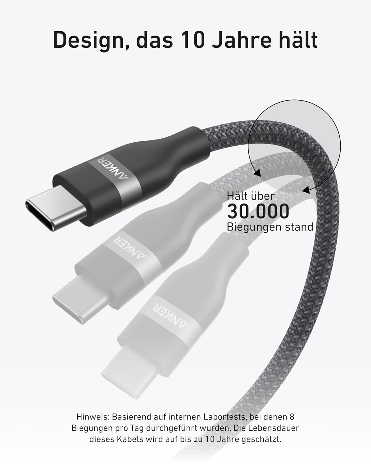 Anker USB-C to USB-C Cable (240W, Upcycled-Braided)