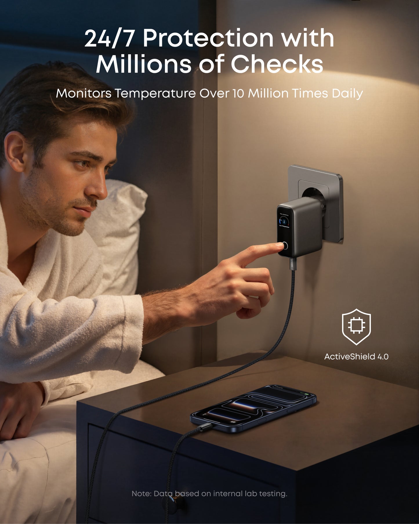 Anker Charger (100W, 3 Ports, Smart Display)