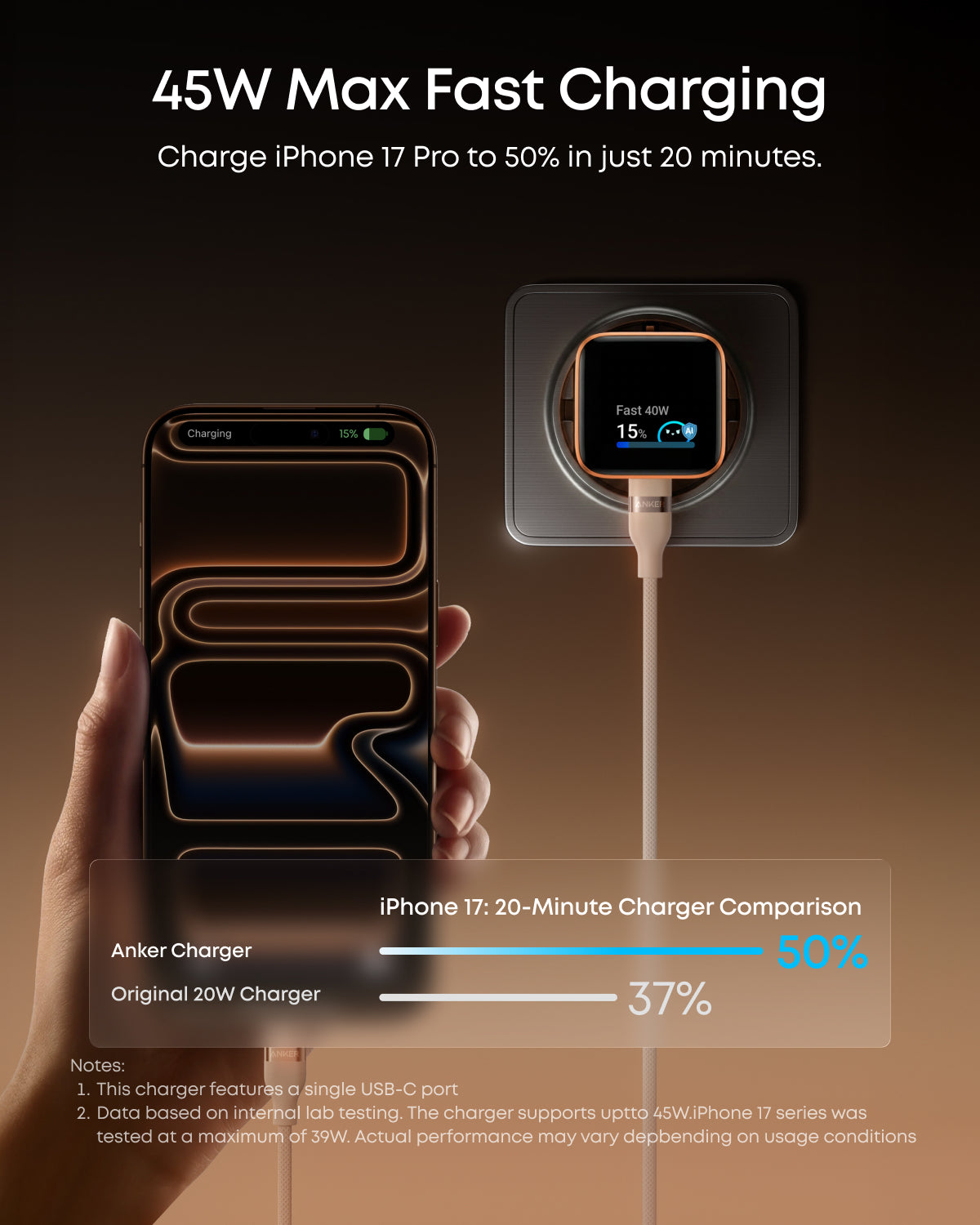 Anker Nano Power Bank (5K, MagGo, Slim) and Anker Nano 45W Smart Display Charger