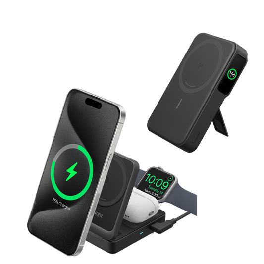 Anker MagGo Wireless Charging Station (Foldable 3-in-1) and Anker MagGo Power Bank (10K)