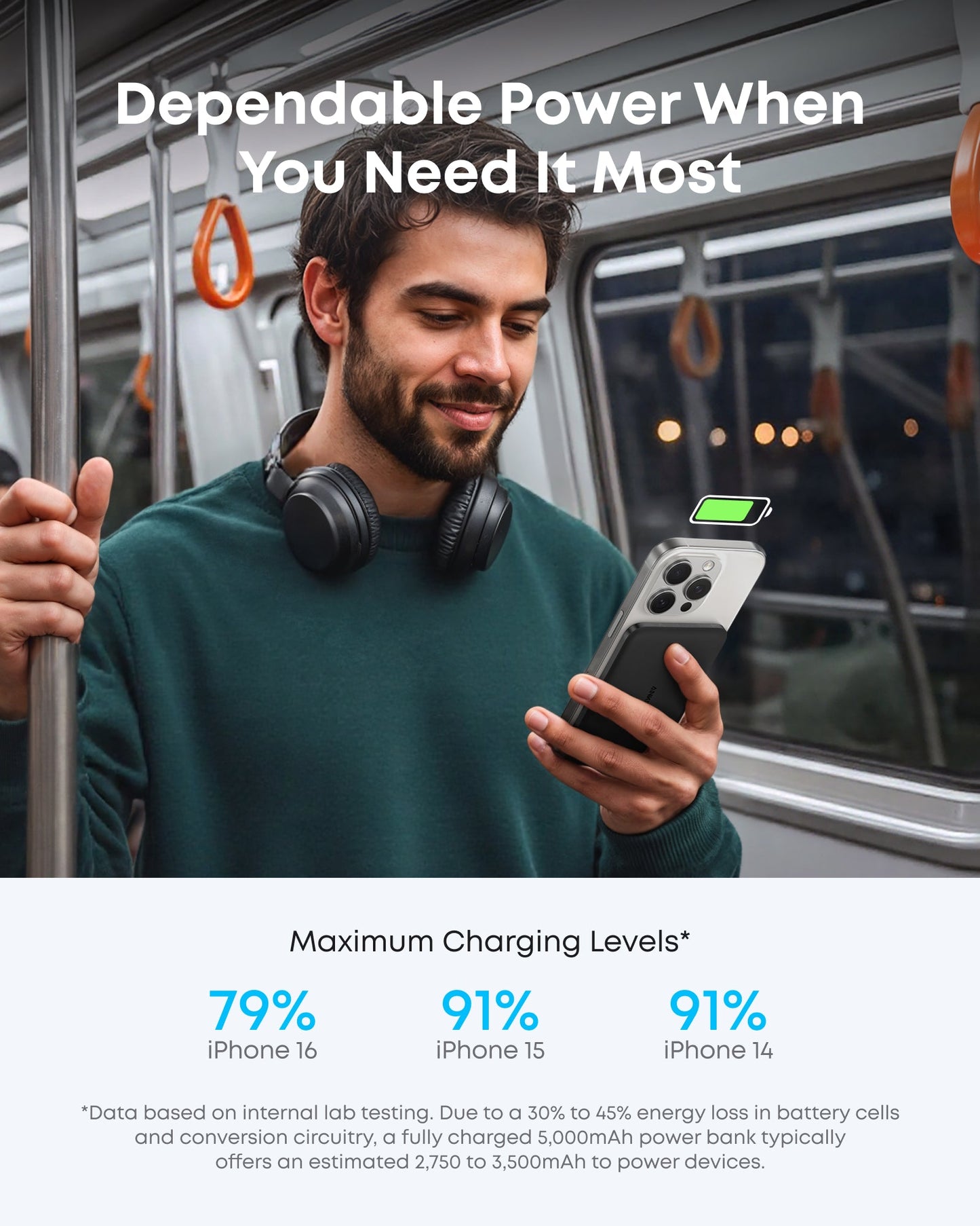 Anker Nano Power Bank (5K, MagGo, Slim) and Anker Prime USB-C to USB-C Cable (240W, Upcycled-Braided)