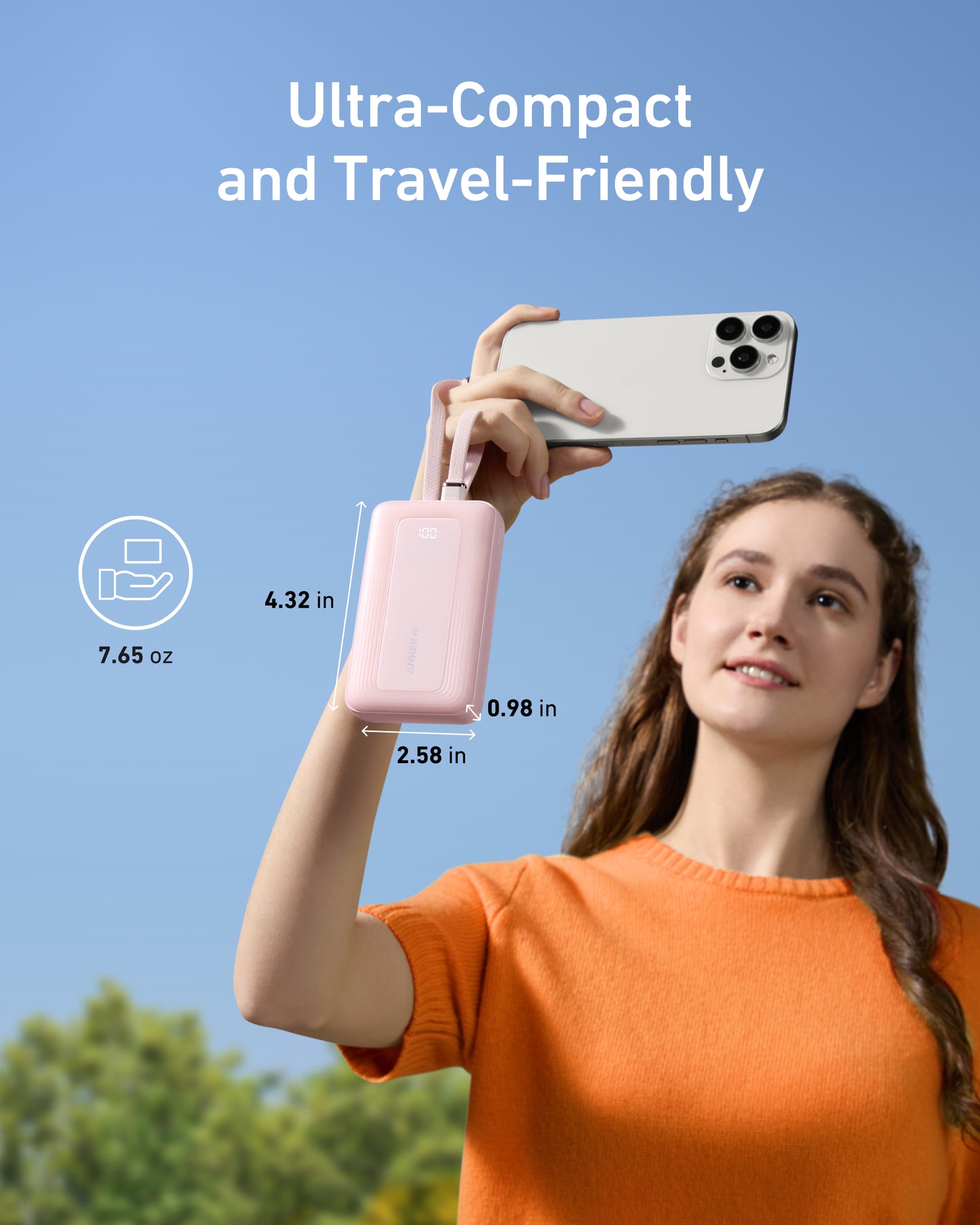 Anker Zolo Power Bank (10K,30W,Built-In Dual USB-C Cables)