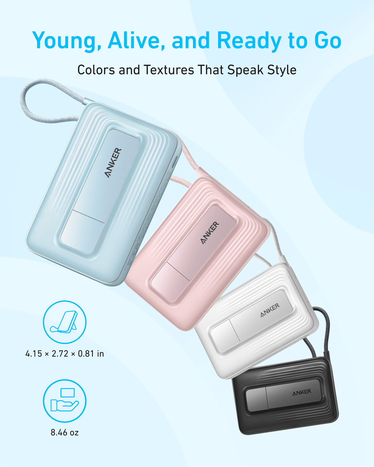 Power Bank (10K, Magnetic, Built-In USB-C Cable)