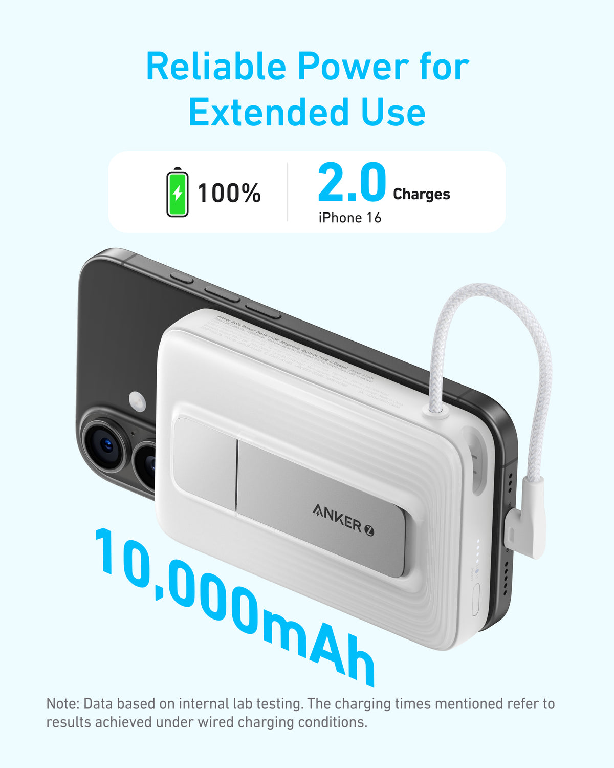 Power Bank (10K, Magnetic, Built-In USB-C Cable)