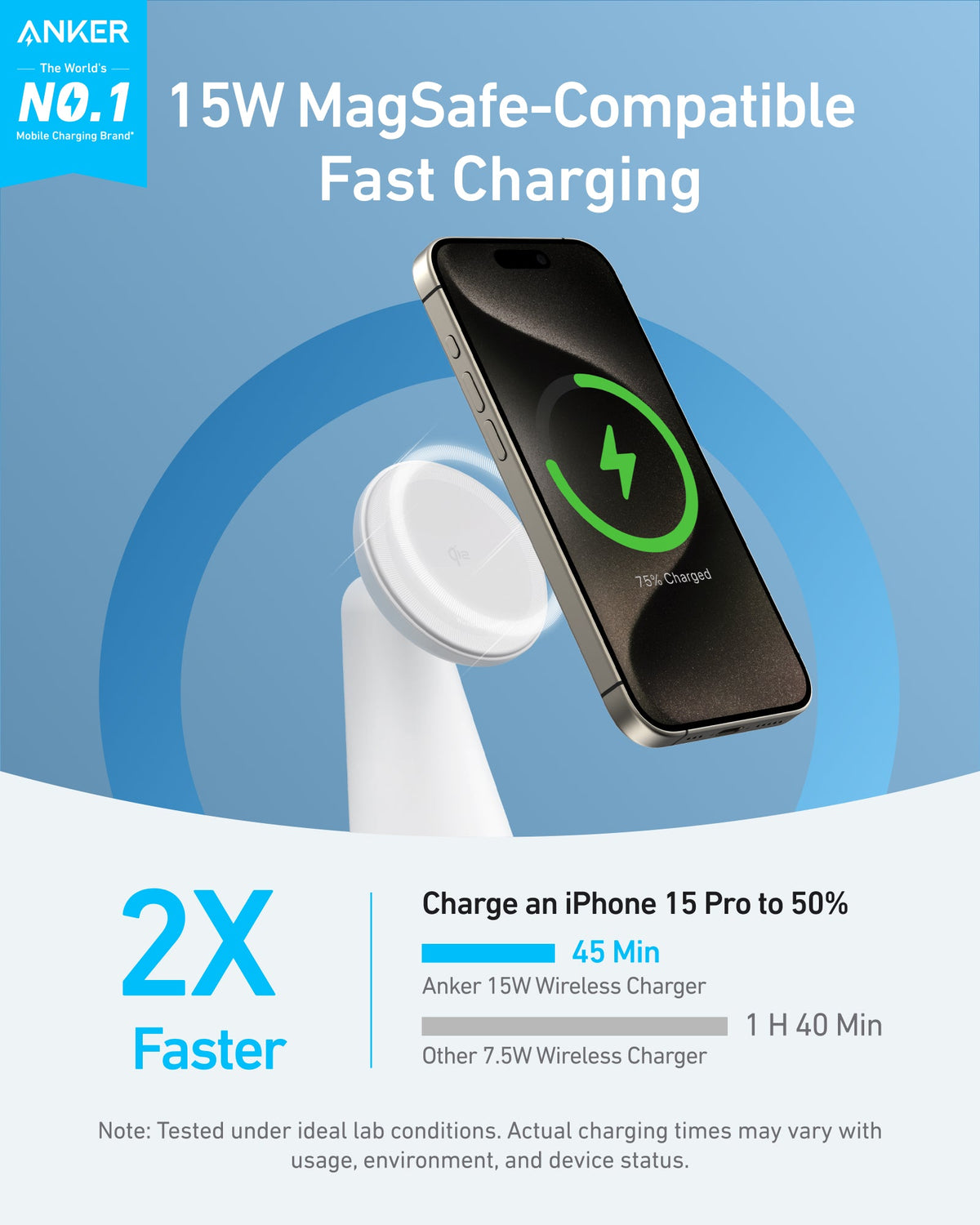 Anker MagGo Wireless Charger (2-in-1, Dock Stand)