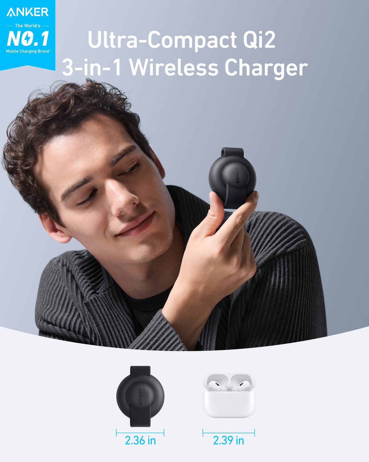 Anker MagGo Wireless Charging Station (3-in-1, Foldable Pad)