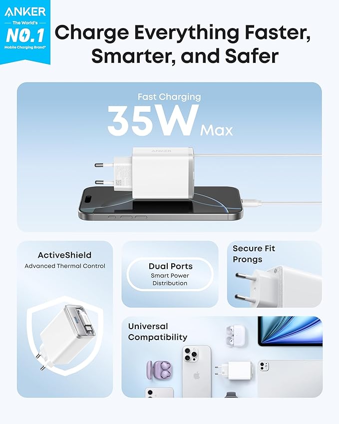 Anker Nano Charger (35W, Built-In Retractable USB-C Cable)