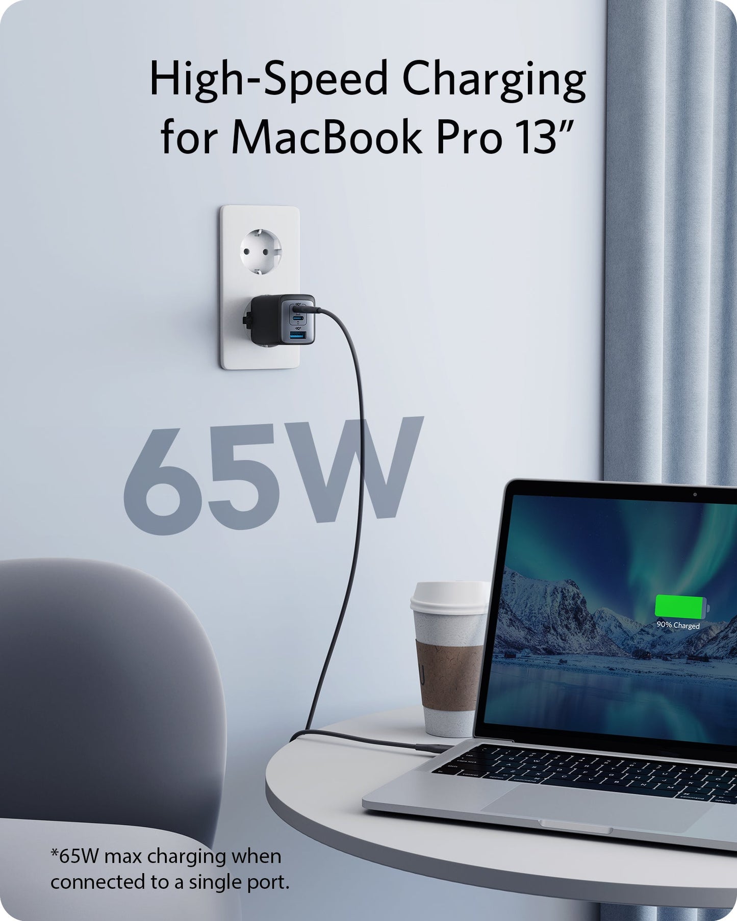 Ładowarka Anker 735 (Nano II 65 W) i Kabel Anker USB-C do USB-C (240 W, pleciony z materiałów pochodzących z recyklingu)