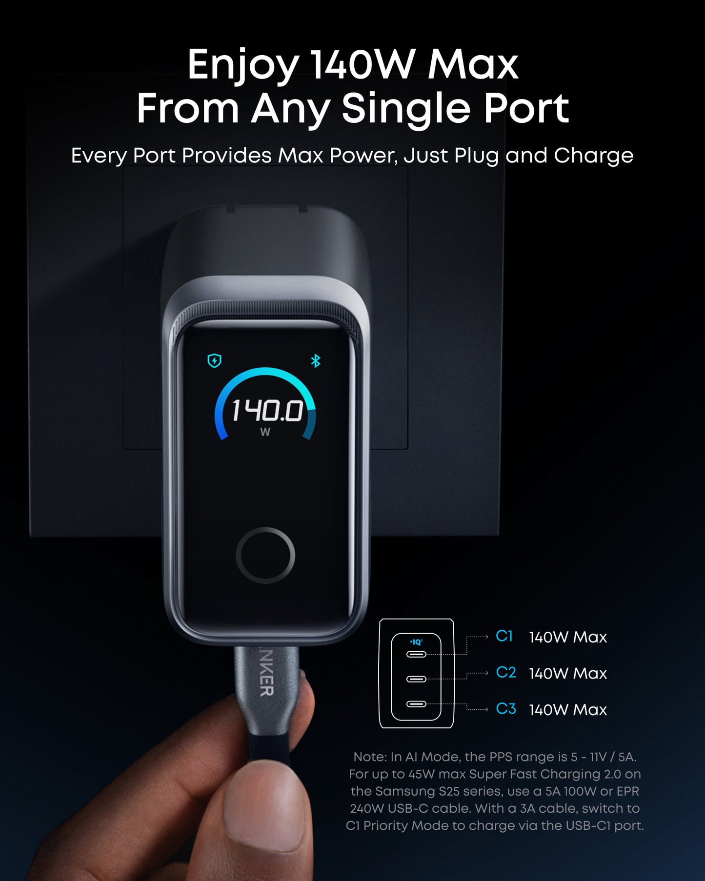 Anker Prime Charger with Anker Prime USB-C to USB-C Cable