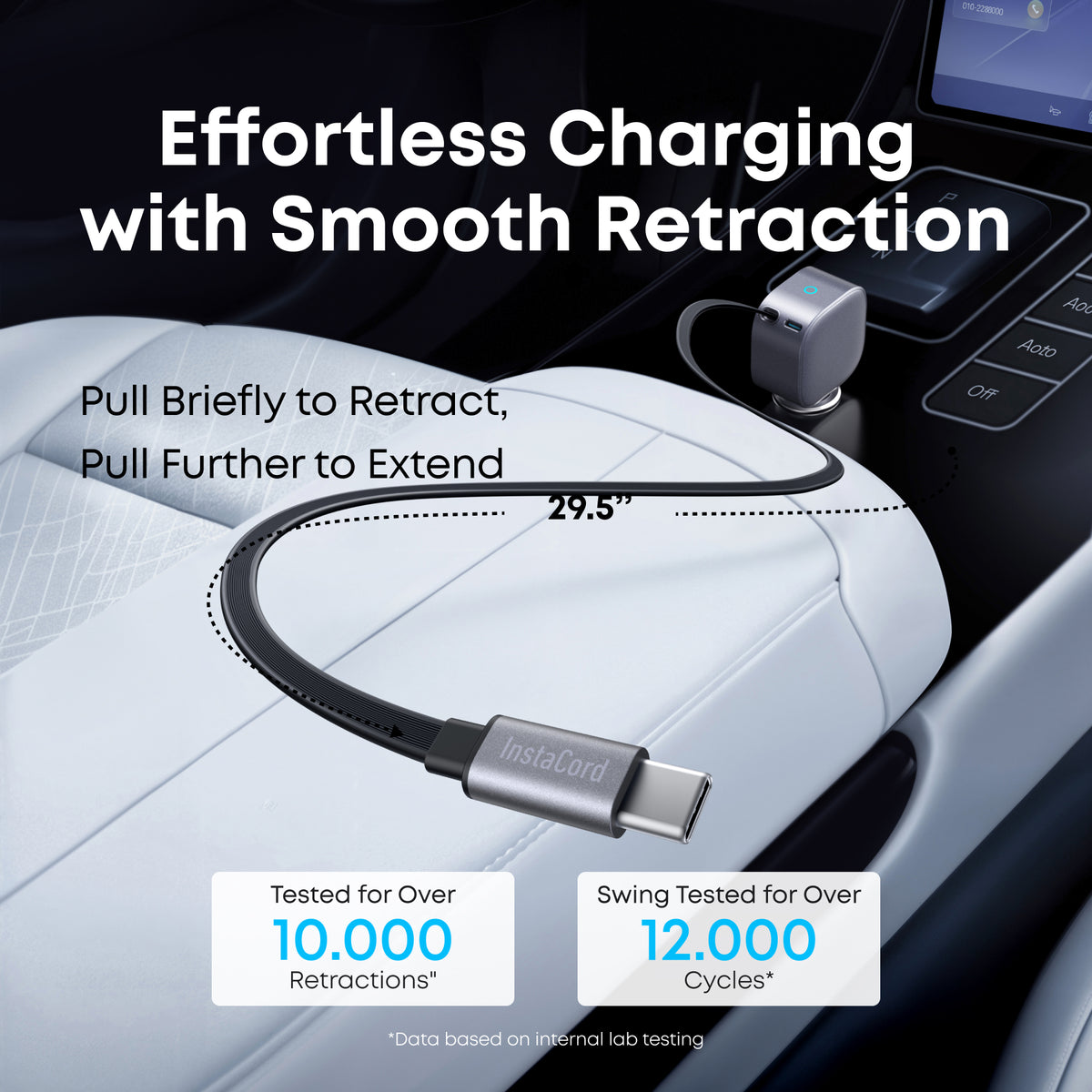 Anker Nano Car Charger (75W, USB-C Port, Built-In Retractable USB-C Cable)