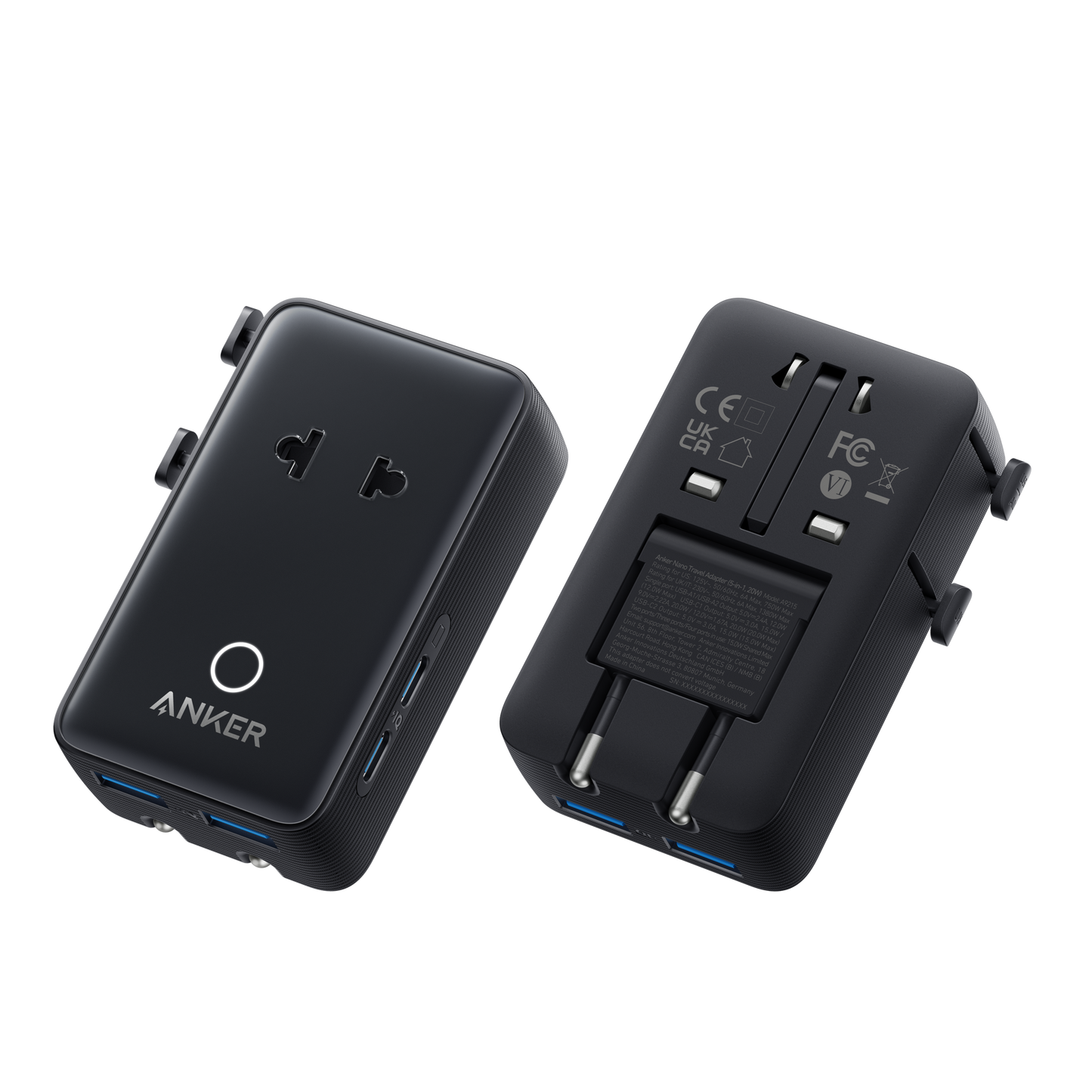 Anker Laptop Charger (140W, 4-Port, PD 3.1) with USB-C Cable and Anker Nano Travel Adapter (5-in-1, 20W, 1-Pack)