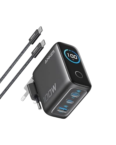 Anker Charger (100W, 3 Ports, Smart Display)