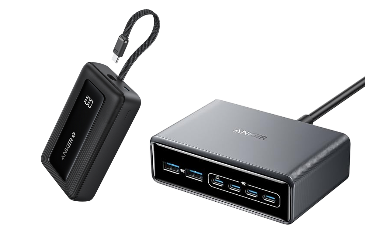 Anker Zolo Power Bank (20K,30W,Built-In USB-C Cable) and Anker Prime Charger (200W, 6 Ports, GaN)