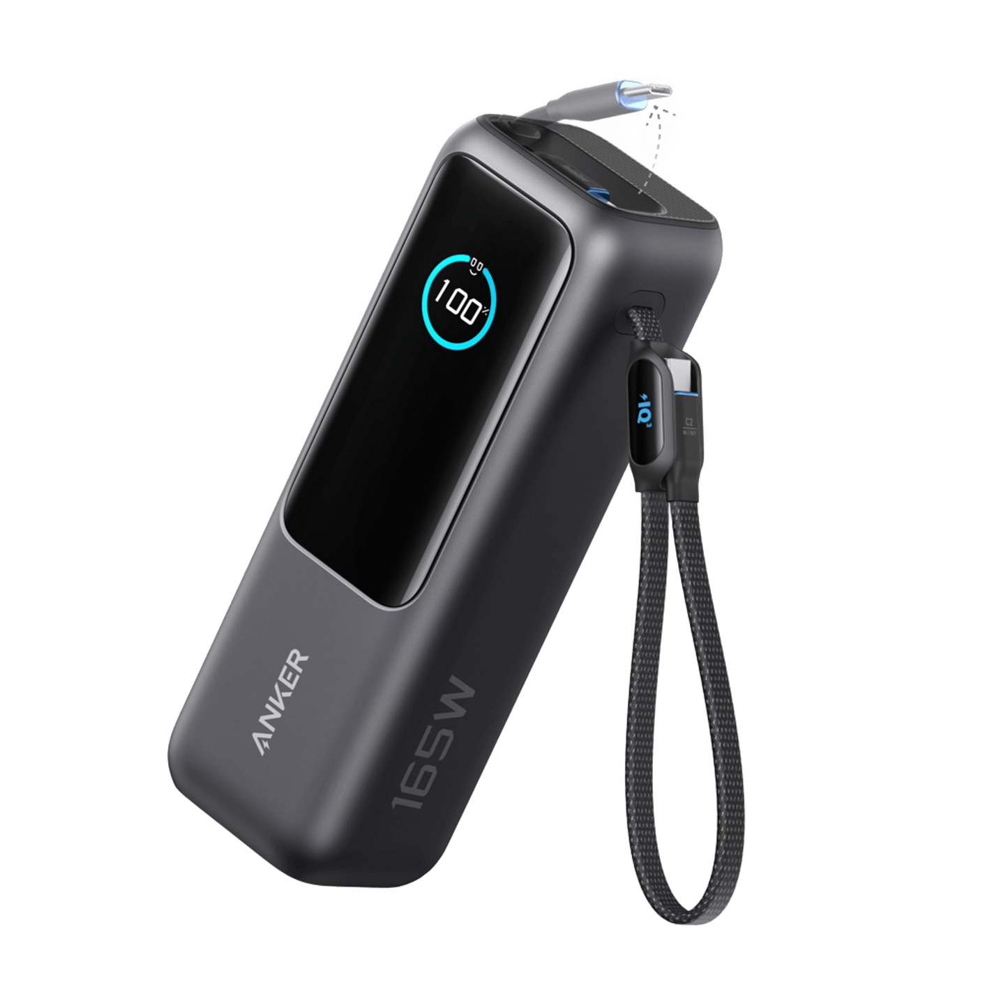 Anker Laptop Power Bank (25K, 165W, Built-In and Retractable Cables) and Anker USB-C to USB-C Cable (240W, Upcycled-Braided)