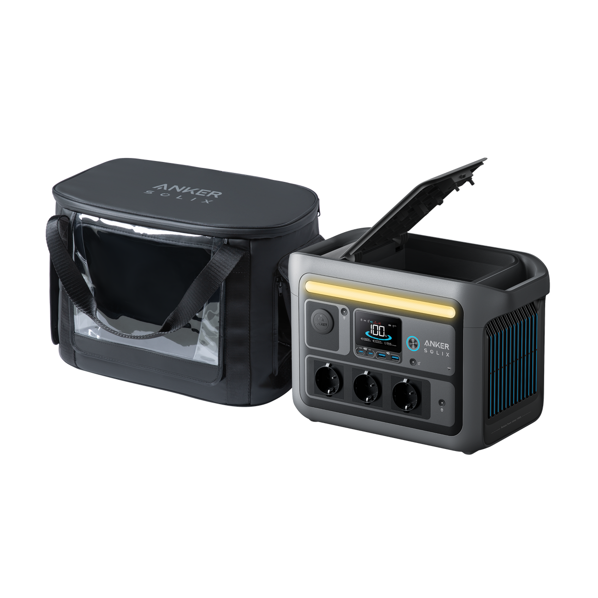 Anker SOLIX &lt;b&gt;C800&lt;/b&gt; Portable Power Station and Water Resistant Bag