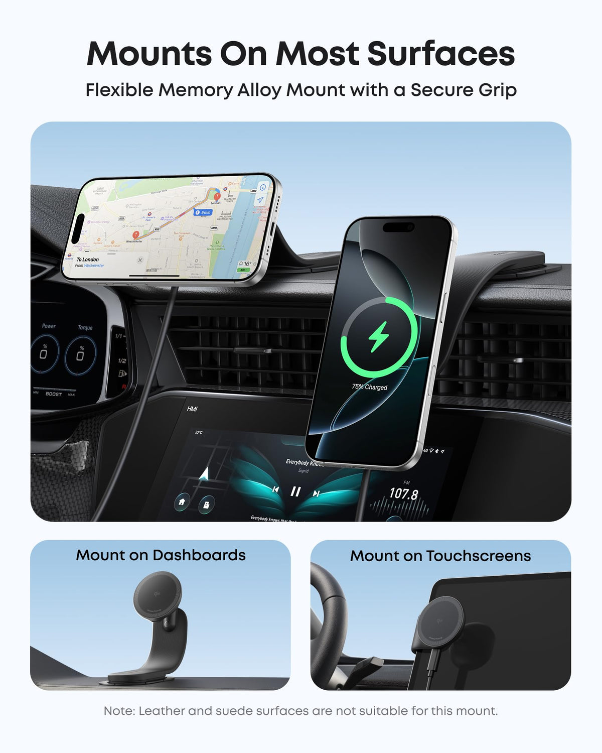 Anker Nano Wireless Car Charger (Magnetic, Detachable Pad)