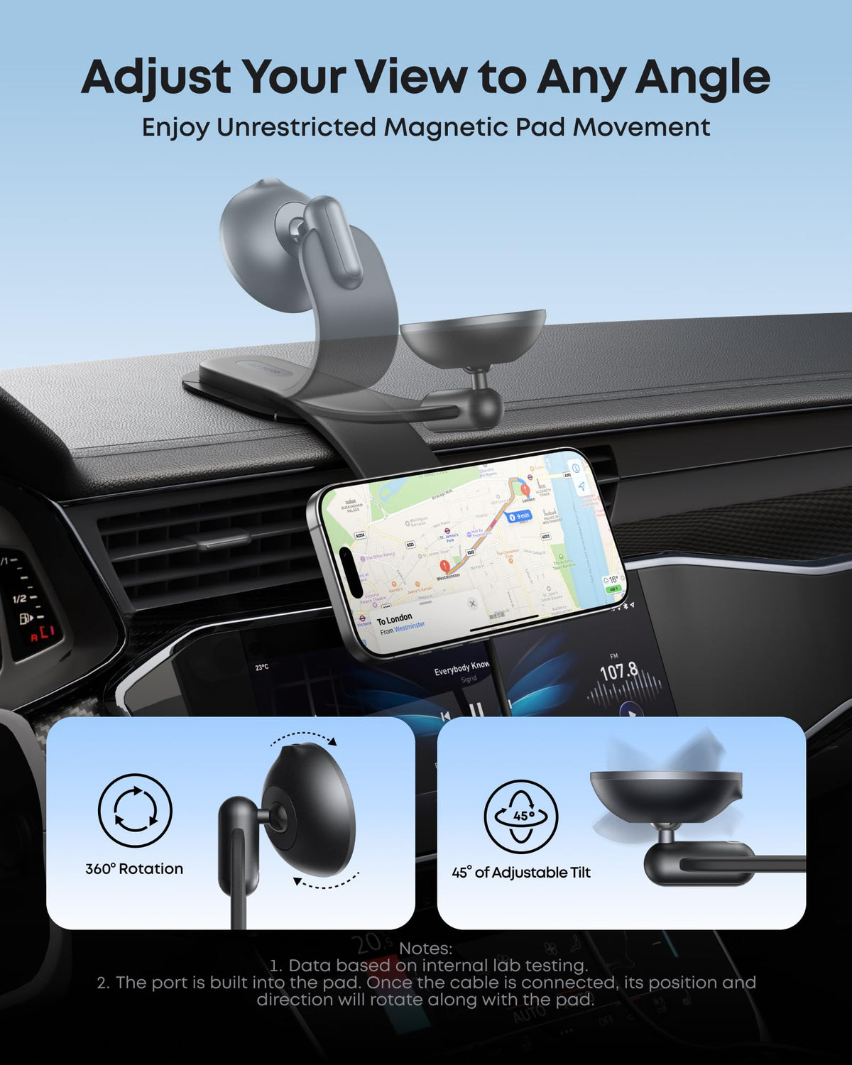 Anker Nano Wireless Car Charger (Magnetic, Detachable Pad)