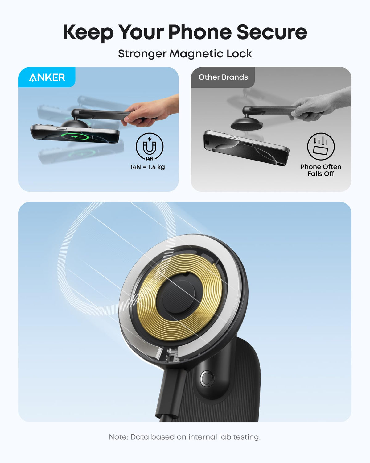 Anker Nano Wireless Car Charger (Magnetic, Detachable Pad)