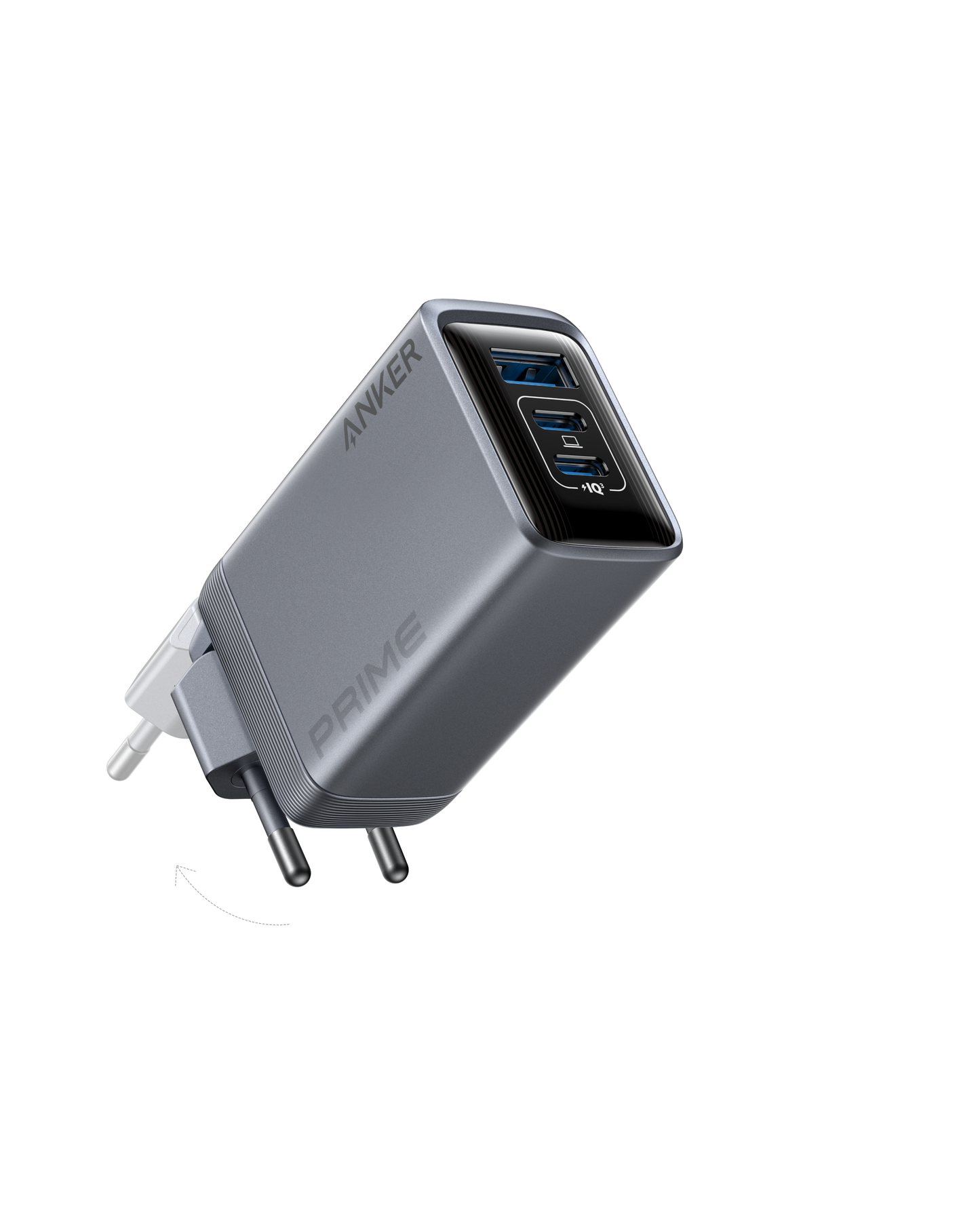 Anker Prime Charger (100W, 3 Ports, GaN) and Anker Prime USB-C to USB-C Cable (240W, Upcycled-Braided)