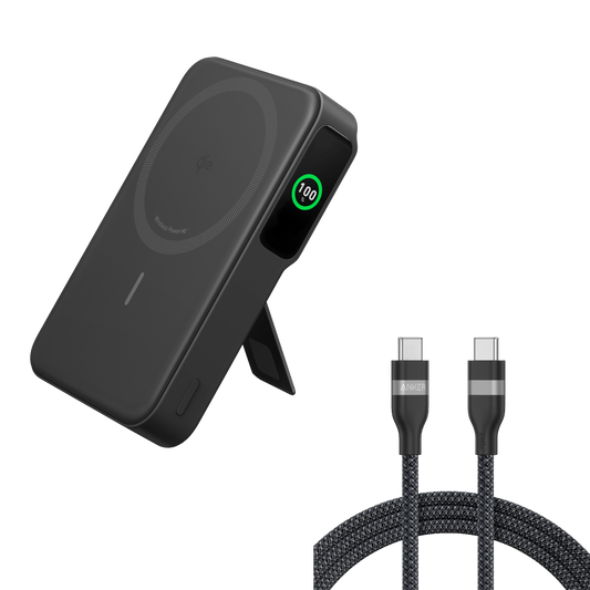 Anker MagGo Power Bank (10K) and Anker USB-C to USB-C Cable (240W, Upcycled-Braided)