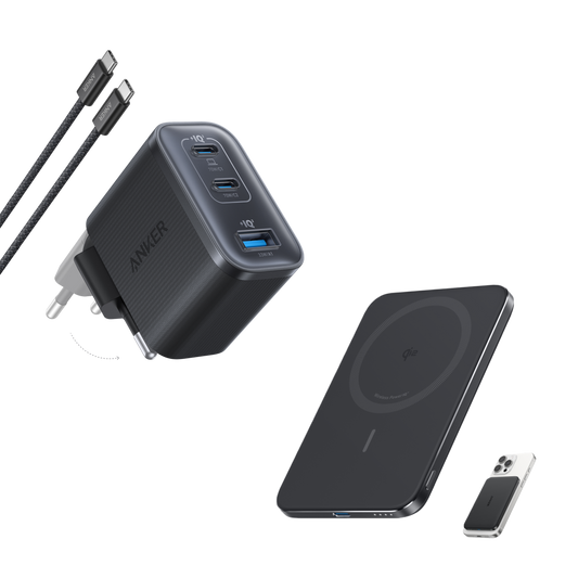 Anker Nano Power Bank (5K, MagGo, Slim) and Anker Nano Charger (70W, 3 Ports)