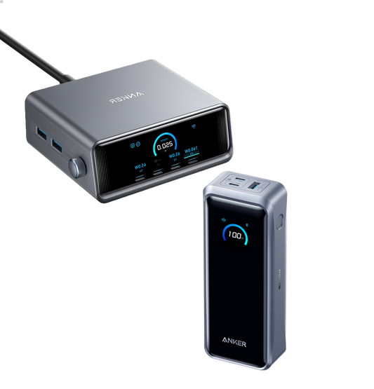 Powerbank Anker Prime (26 tys., 300 W) i Ładowarka Anker Prime (250 W, 6 portów, GaNPrime)