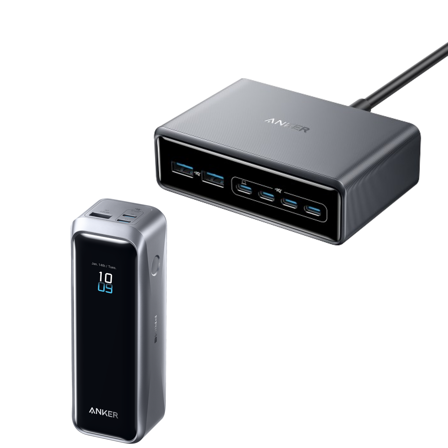 Anker Prime Power Bank (20K, 220W) and Anker Prime Charger (200W, 6 Ports, GaN)