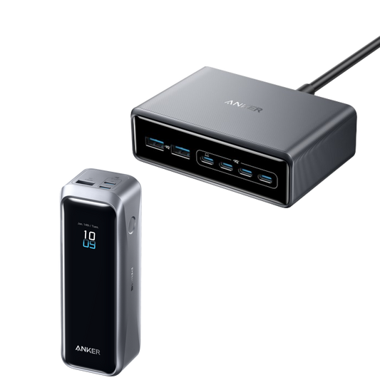 Powerbank Anker Prime (20 000 mAh, 220 W) i Ładowarka Anker Prime (200 W, 6 portów, GaN)