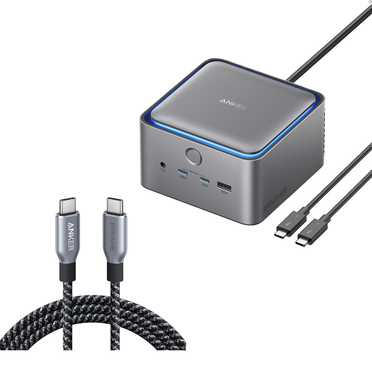 Anker Prime TB5 Docking Station with Anker Prime USB-C to USB-C Cable
