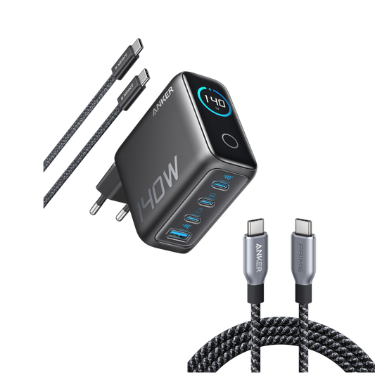 Anker Laptop Ładowarka z kablem USB-C i Kabel Anker Prime USB-C do USB-C - Anker Polska