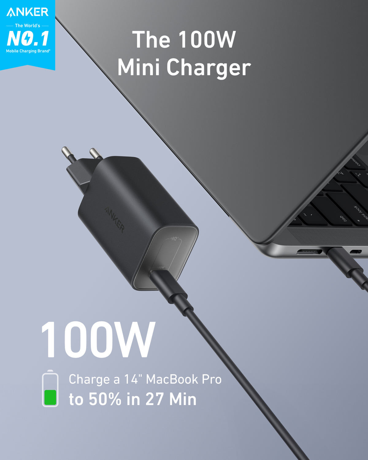 Anker Nano Charger (100W) with USB-C Cable