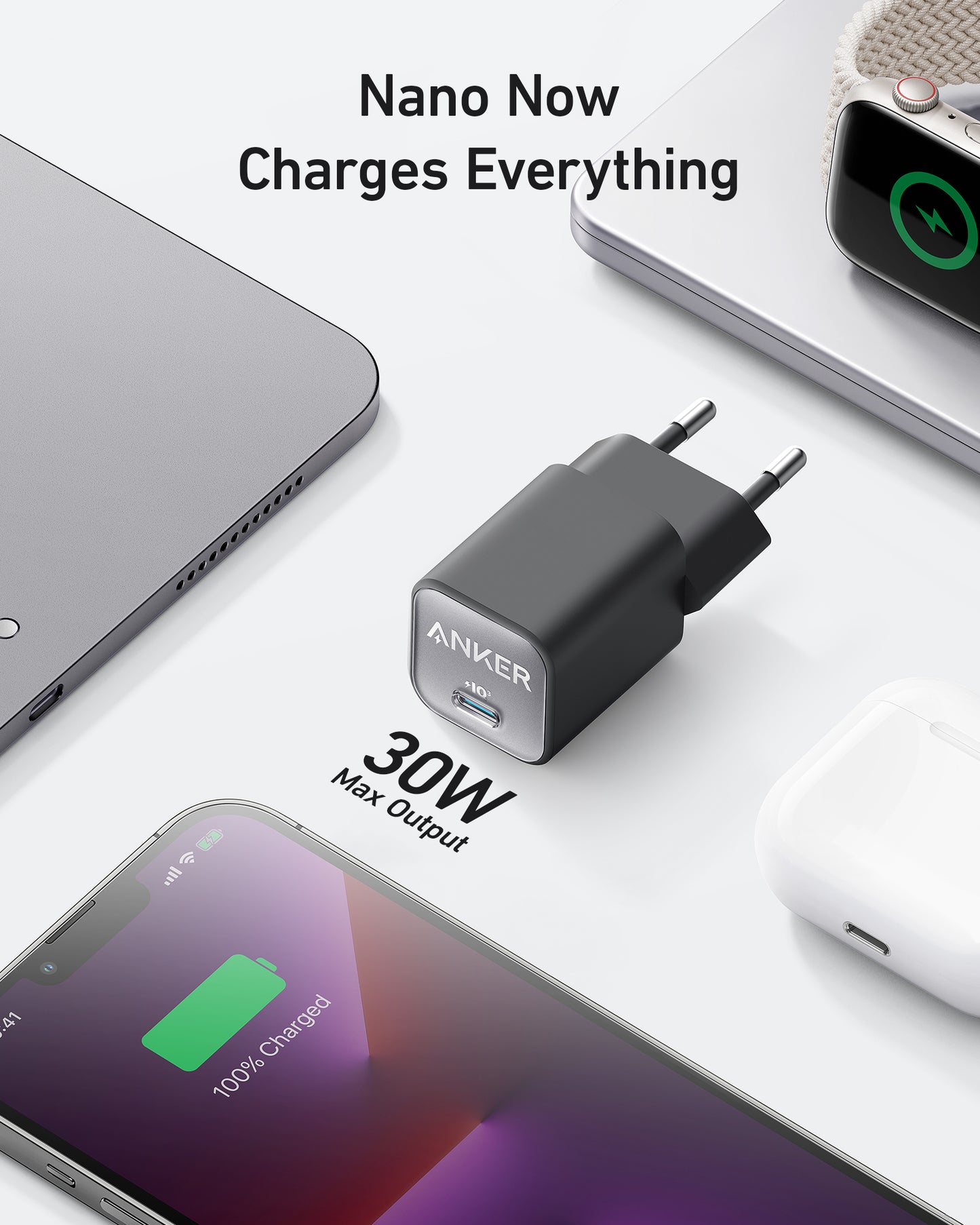 Powerbank Anker Nano (5 000mAh, MagGo, smukła konstrukcja) i Ładowarka Anker 511 (Nano 3, 30 W)